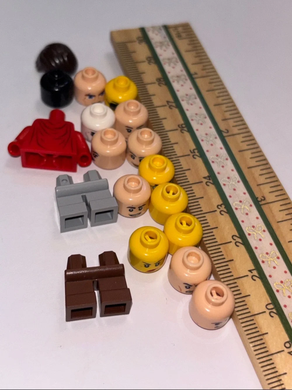 LEGO-Compatible Minifigure Heads Lego Torso Red Lego body Set Lego Heads pants